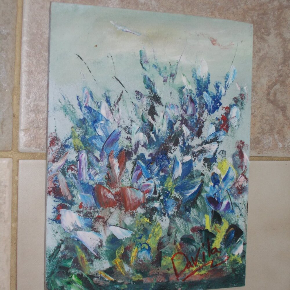 Original Collectable "Bluebonnets Galore" oil painting by Texas Artist Davila - Picture 4 of 6